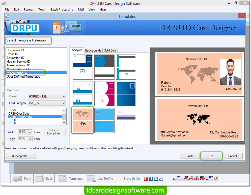  ID Card Design Software Screenshots Explains Steps Of Designing Cards